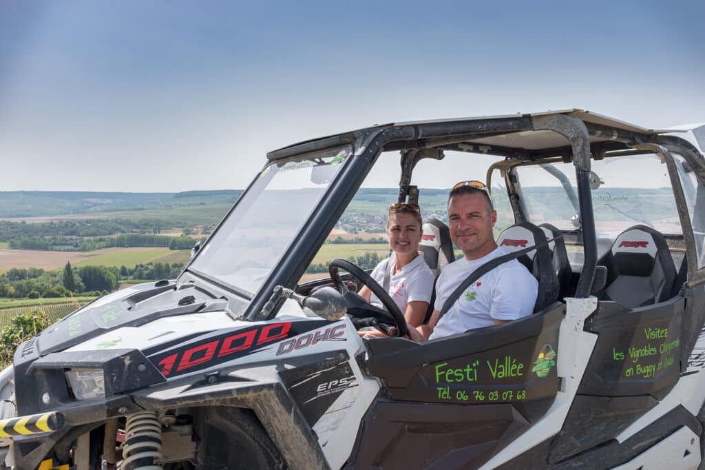 Buggy dans le vignoble champenois